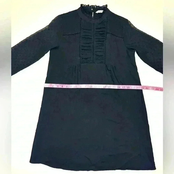 Zara Women’s Black Long Sleeve Dress High Neck Size- Small - Picture 7 of 10